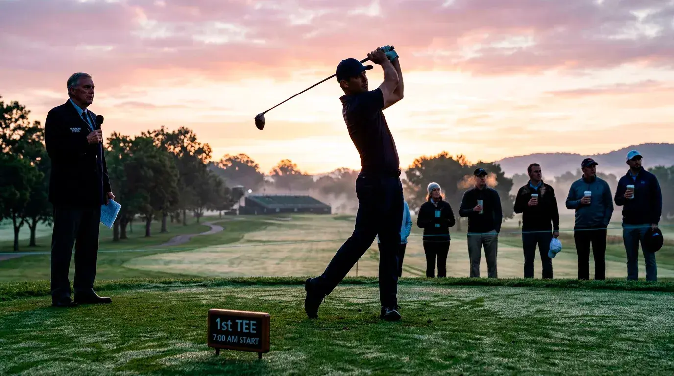 Golfer teeing off early on Thursday morning competing for the first round leader market