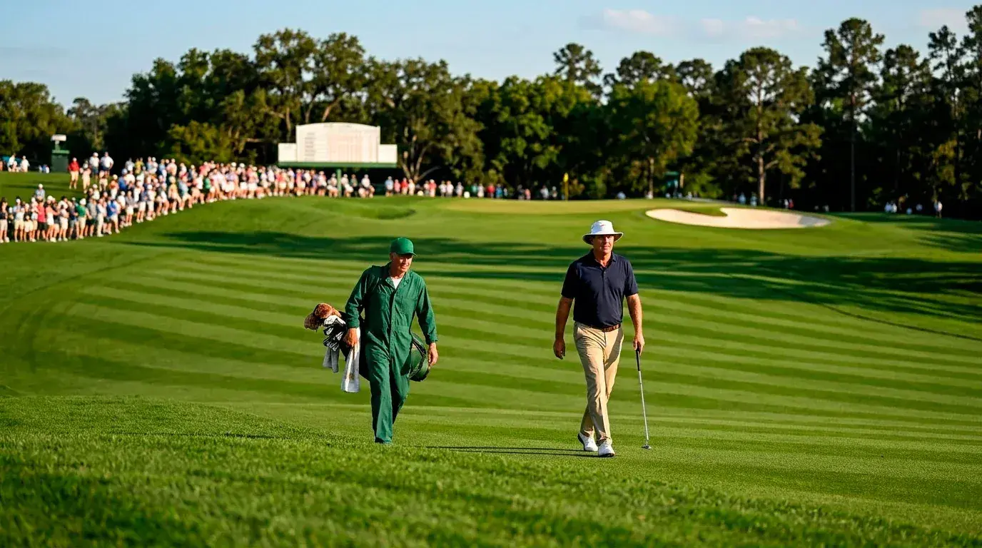 Professional golfer competing with integrity on a pristine tournament fairway
