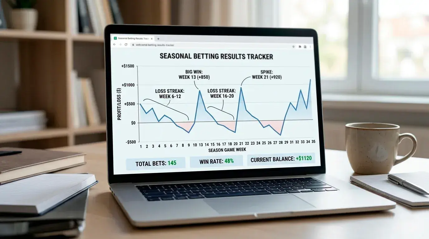 Golf betting results tracker showing the variance pattern of long-odds outright bets