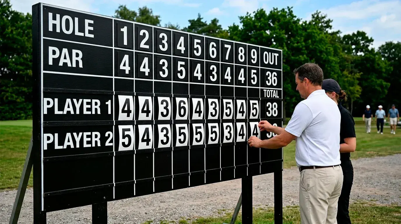 Scorecard showing round-by-round golf scores used for matchup bet settlement