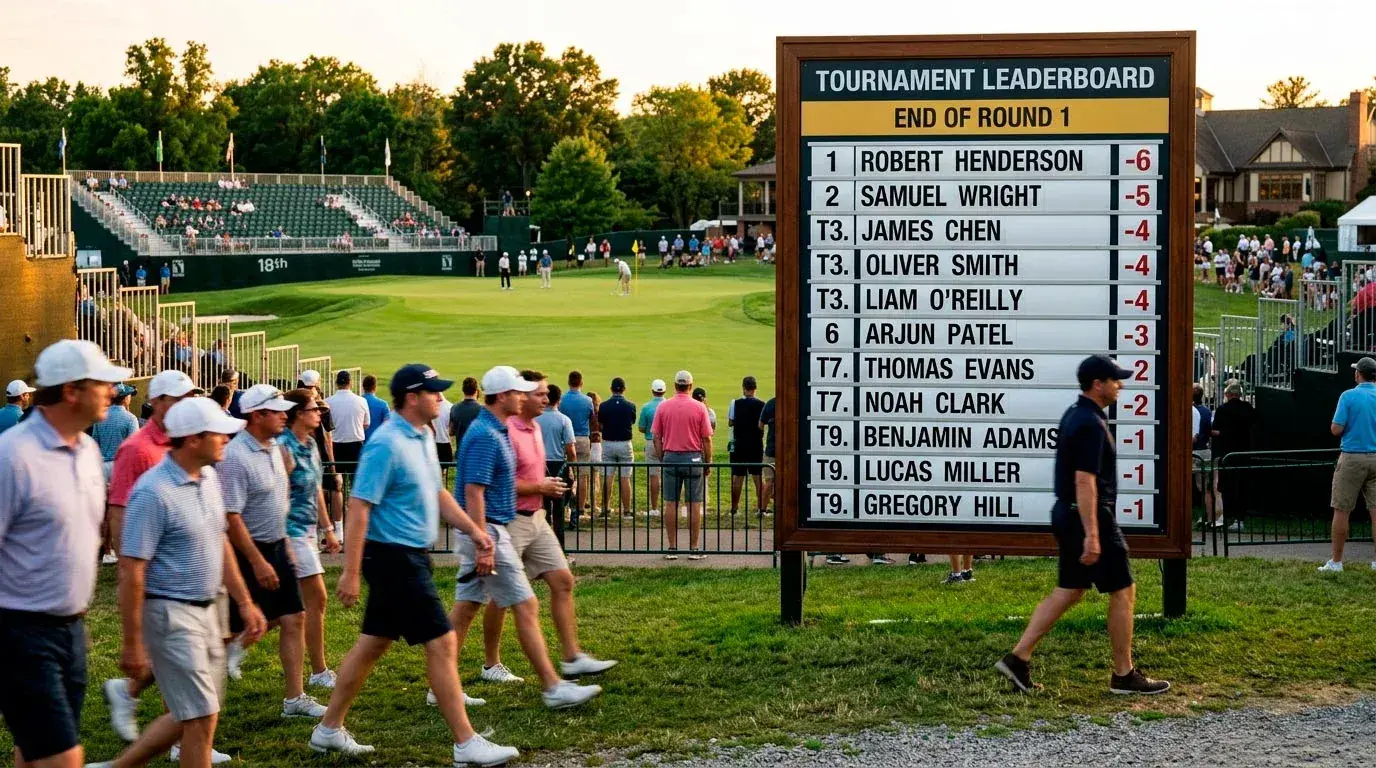 Golf tournament first round leaderboard highlighting early-round leaders