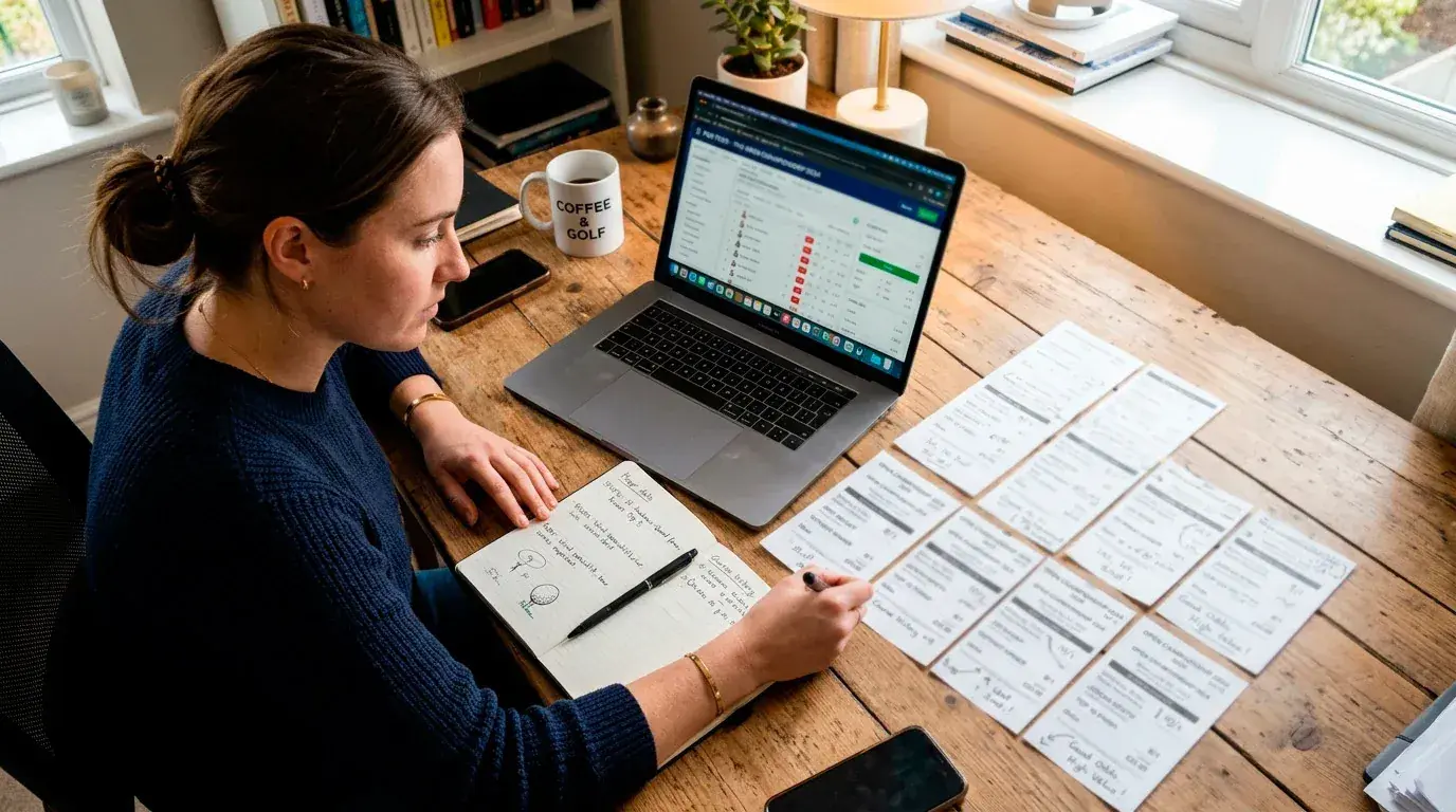Analyst evaluating each golf bet builder leg independently before combining