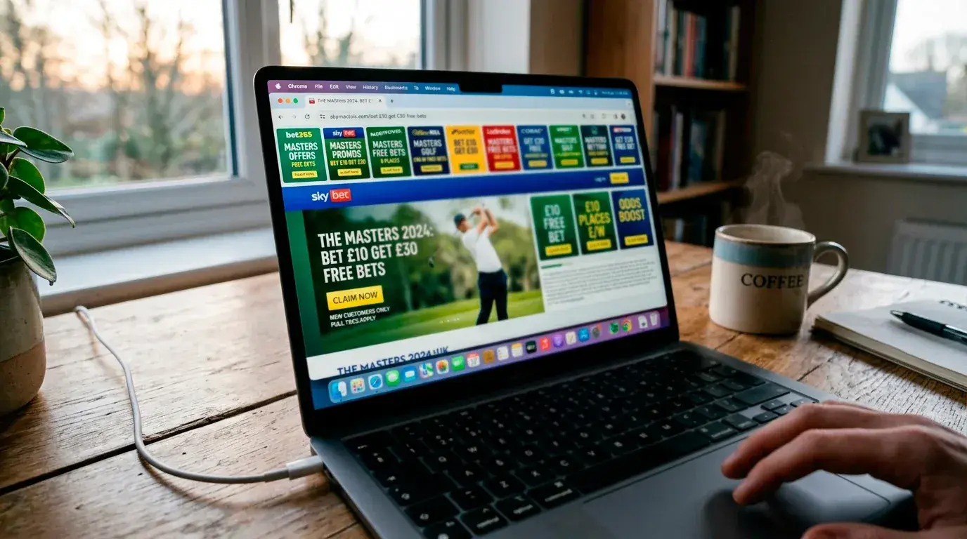 Collection of Masters week golf betting promotions across UK sportsbook platforms