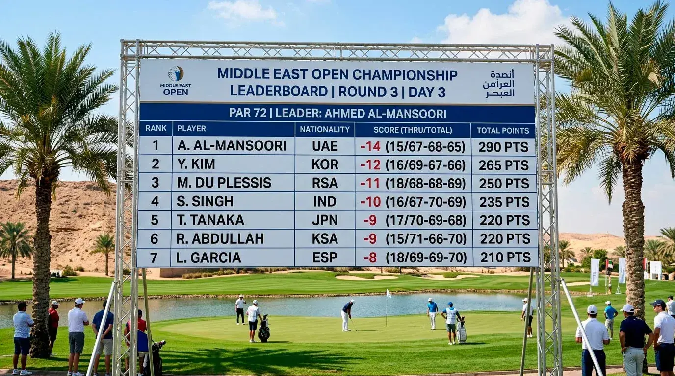 Race to Dubai season-long standings with points progression and rankings