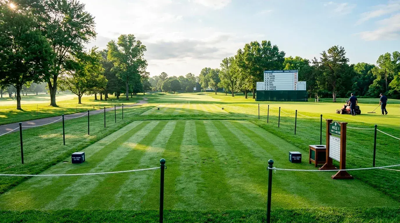 Sunday morning at a golf tournament with final round pairings posted and in-play betting opportunities emerging
