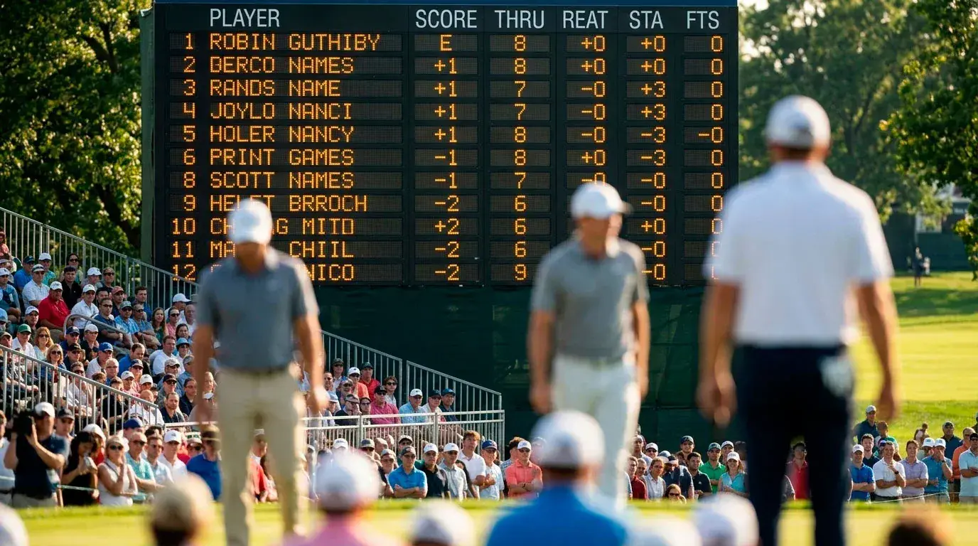Tight US Open leaderboard with scores clustered near even par